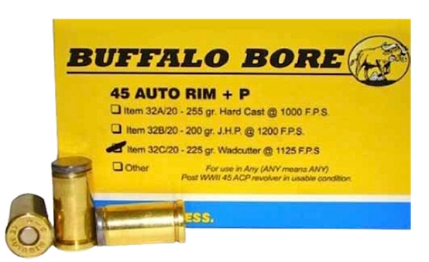 Picture of Buffalo Bore Ammunition Personal Defense Strictly Business 45 Auto Rim +P 225 Gr Wadcutter (Wc) 20 Per Box/ 12 Cs 