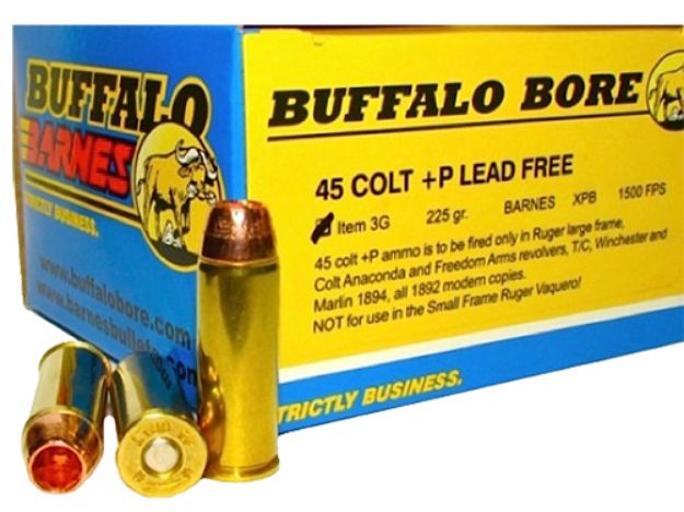 Picture of Buffalo Bore Ammunition Buffalo-Barnes Strictly Business 45 Colt (Lc) +P 225 Gr Barnes Vor-Tx Xpb Lead-Free 20 Per Box/ 12 Cs 