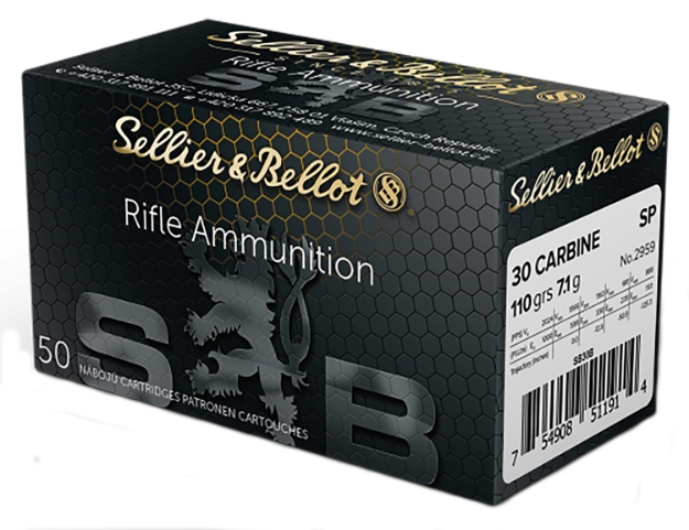 Picture of Sellier & Bellot Rifle 30 Carbine 110 Gr 2024 Fps Soft Point (Sp) 50 Bx/20 Cs 