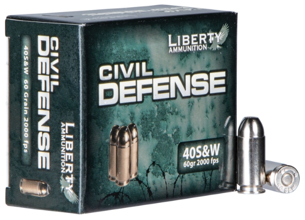 Picture of Liberty Ammunition Civil Defense Protection 40 S&W 60 Gr Lead-Free Fragmenting Hollow Point (Lffhp) 20 Per Box/ 50 Cs 