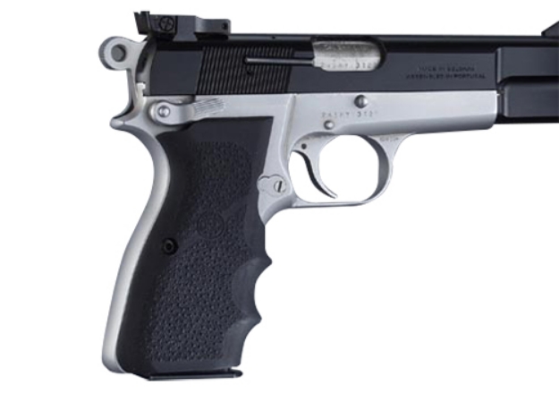 Picture of Hogue Rubber Grip Black With Finger Grooves For Browning Hi-Power 