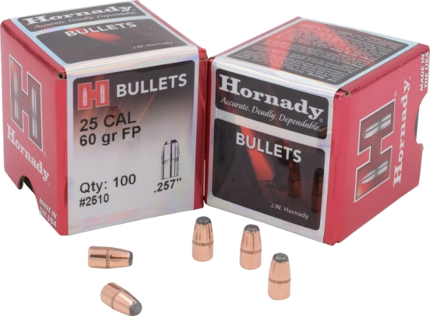 Picture of Hornady Traditional Varmint 25 Cal .257 60 Gr Flat Point (Fp) 