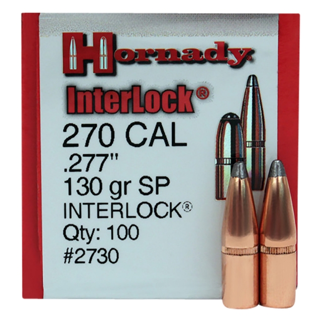 Picture of Hornady Interlock Hunting 270 Cal .277 130 Gr Spire Point (Sp) 