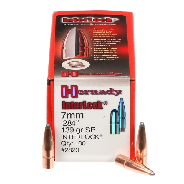 Picture of Hornady Interlock Hunting 7Mm .284 139 Gr Spire Point (Sp) 