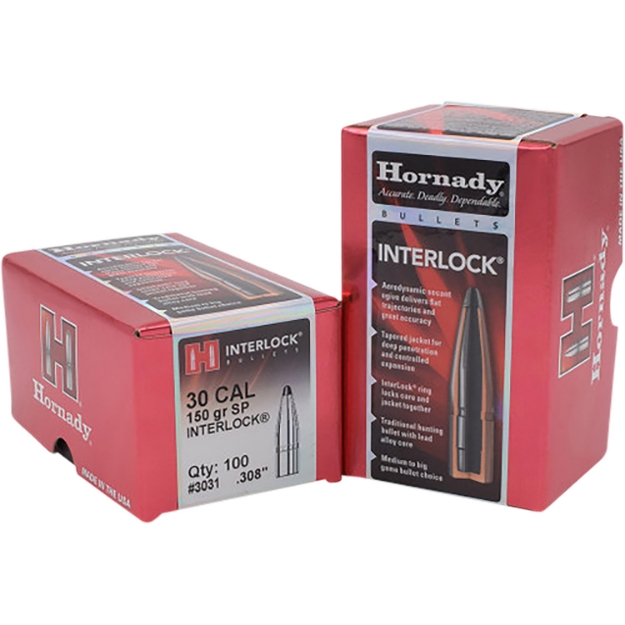 Picture of Hornady Interlock Hunting 30 Cal .308 150 Gr Spire Point (Sp) 