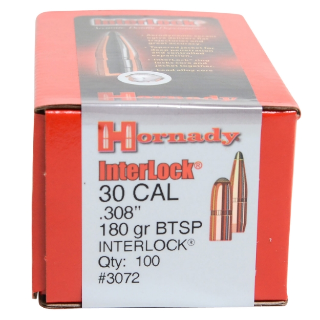 Picture of Hornady Interlock Hunting 30 Cal .308 180 Gr Boat-Tail Spire Point 