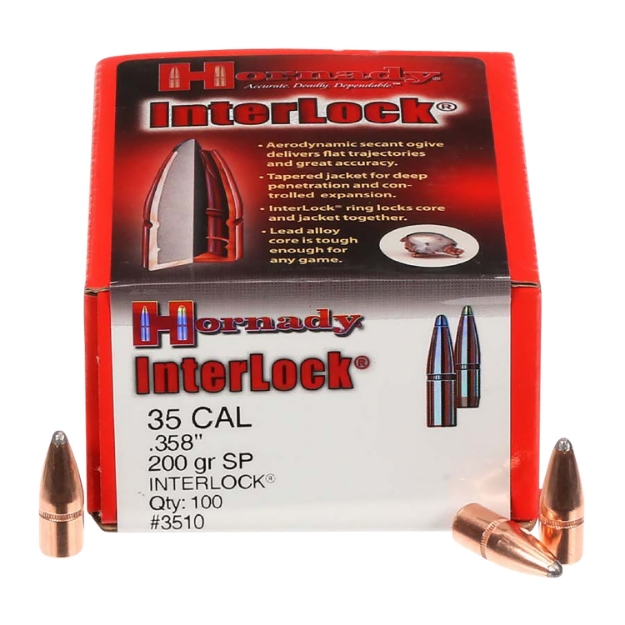 Picture of Hornady Interlock Hunting 35 Cal .358 200 Gr Spire Point (Sp) 