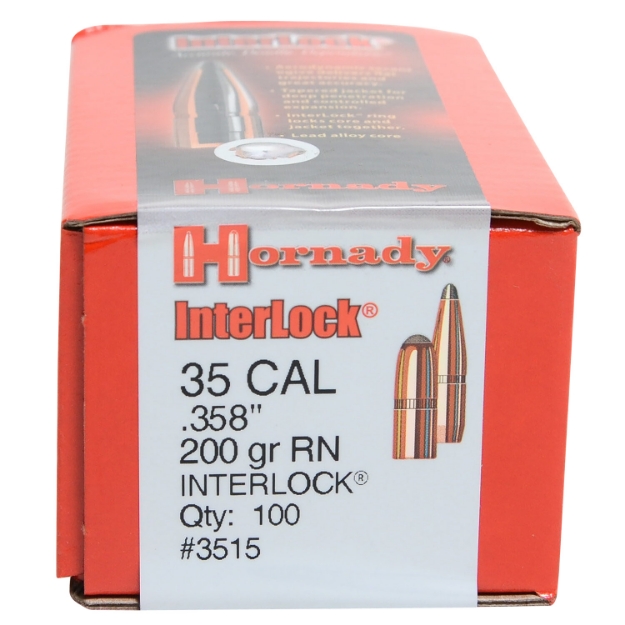 Picture of Hornady Interlock Hunting 35 Cal .358 200 Gr Round Nose (Rn) 