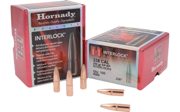 Picture of Hornady Interlock Hunting 338 Cal .338 250 Gr Soft Point Recoil Proof (Sp Rp) 