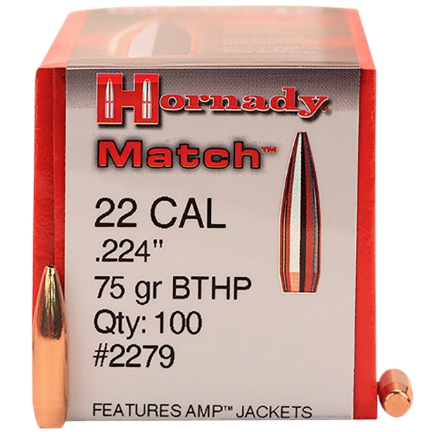 Picture of Hornady Match Target 22 Cal .224 75 Gr Hollow Point Boat-Tail Match (Hpbtm) 