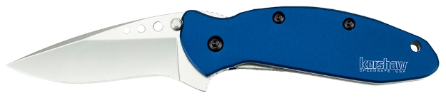 Picture of Kershaw Scallion 2.40" Folding Drop Point Plain Bead Blasted 420Hc Ss Blade Navy Blue Anodized Aluminum Handle Includes Pocket Clip 