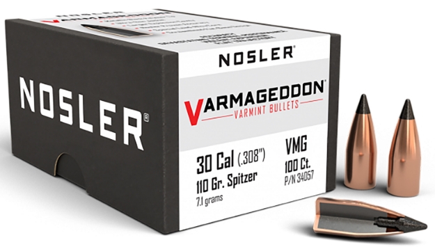 Picture of Nosler Varmageddon Varmint 30 Cal .308 110 Gr Flat Base Tipped (Fbt) 100 Per Box 