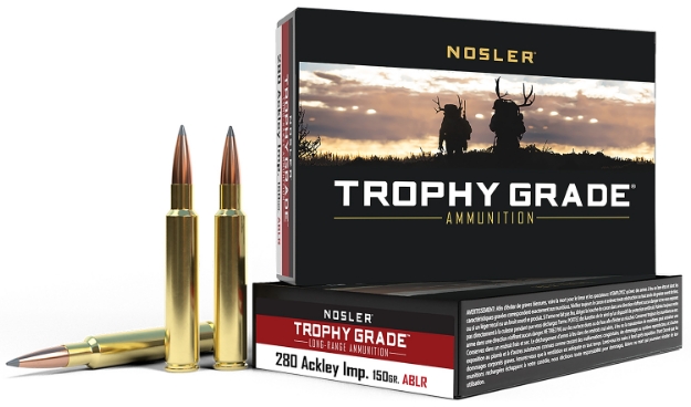 Picture of Nosler Trophy Grade Long-Range Hunting 280 Ackley Improved 150 Gr Nosler Spitzer Accubond-Long Range (Sablr) 20 Per Box/ 10 Cs 