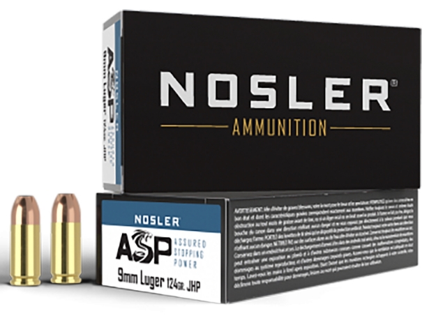 Picture of Nosler Assured Stopping Power Handgun 9Mm Luger +P 124 Gr Jacketed Hollow Point (Jhp) 50 Per Box/ 10 Cs 