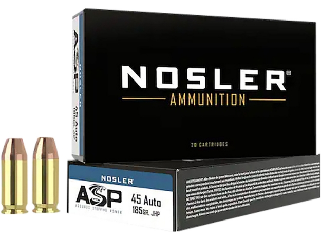 Picture of Nosler Assured Stopping Power Handgun 45 Acp 185 Gr Jacketed Hollow Point (Jhp) 50 Per Box/ 10 Cs 