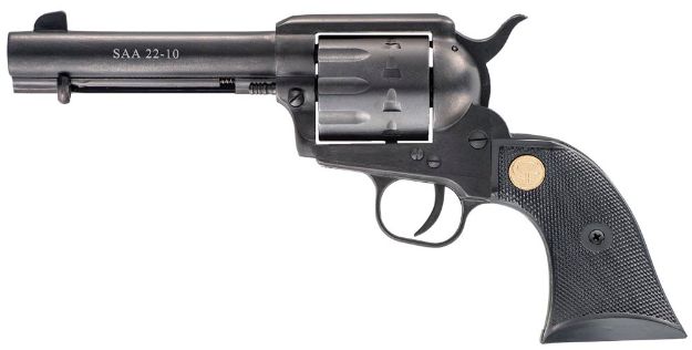 Picture of Chiappa Firearms Saa 1873 22 Lr 10Rd Shot 4.75" Blued Blued Blued Steel Frame Blued Cylinder Black Plastic Grips 