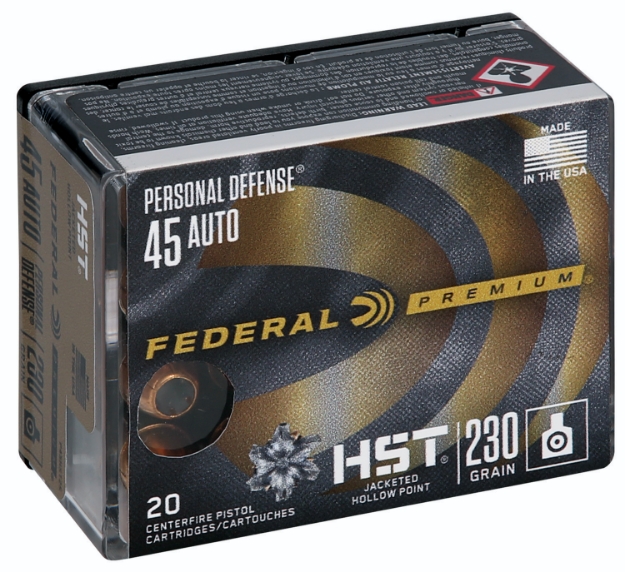 Picture of Federal Premium Personal Defense 45 Acp 230 Gr Hst Jacketed Hollow Point 20 Per Box/10 Cs 