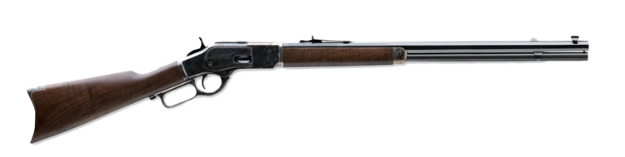 Picture of Winchester Guns Model 1873 Short Rifle 44-40 Win 10+1 Cap 20" Brushed Polished Blued Barrel Color Case Hardened Rec Satin Oiled Walnut Fixed Straight Grip Stock Right Hand (Full Size) 