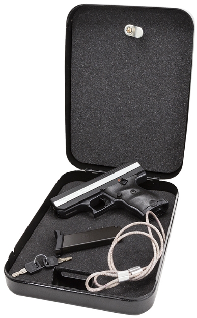 Picture of Hi-Point Model Cf Home Security Package 380 Acp Caliber With 3.50" Barrel, 8+1 Capacity, Black Finish Frame, Serrated Black Steel Chrome Line Slide & Polymer Grip Includes Lock Box 