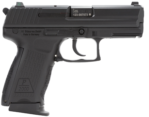 Picture of Hk P2000 V3 40 S&W Caliber With 3.66" Barrel, 12+1 Capacity, Overall Black Finish, Picatinny Rail Frame, Serrated Steel Slide, Interchangeable Backstrap Grip & Night Sights Includes 3 Mags 