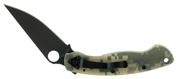 Picture of Spyderco Military 4" Folding Modified Clip Point Plain Black Dlc Cpm S30v Ss Blade Camo G10 Handle Includes Pocket Clip 