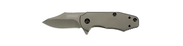 Picture of Kershaw Ember 2" Folding Modified Clip Point Plain Gray Ticn 8Cr13mov Ss Blade Gray Ticn Stainless Steel Handle Includes Pocket Clip 