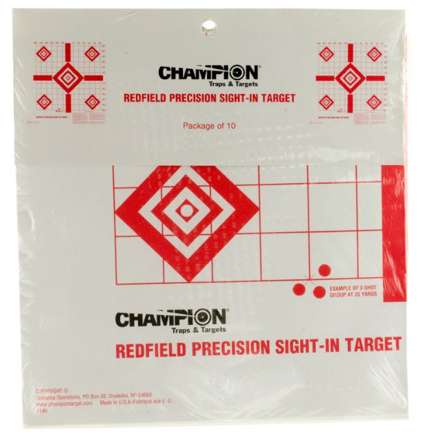 Picture of Champion Targets Redfield Sight-In Diamond Paper Pistol/Rifle 16" X 16" White/Red 10 Pk. 