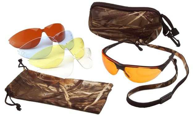 Picture of Pyramex Ducks Unlimited Shooting Kit Adult Clear Lens Amber Lens Orange Lens Vermilion Lens Sunblock Bronze Lens Anti-Fog Matte Black Frame 