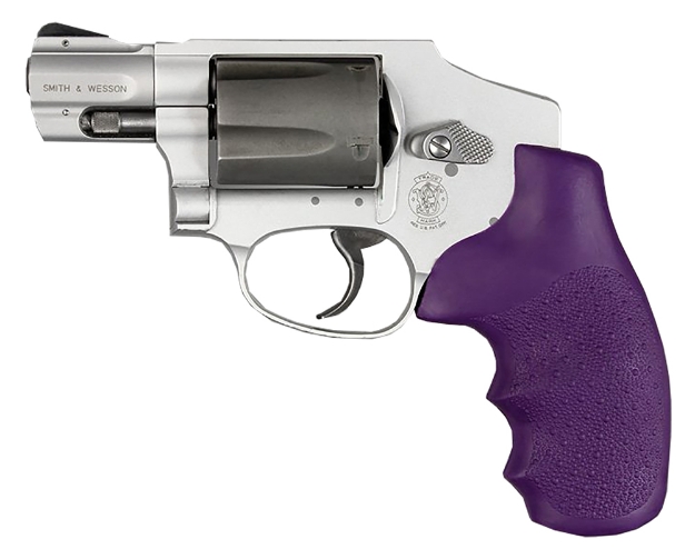 Picture of Hogue Overmolded Monogrip Cobblestone Purple Rubber With Finger Grooves For S&W J Frame With Round Butt 