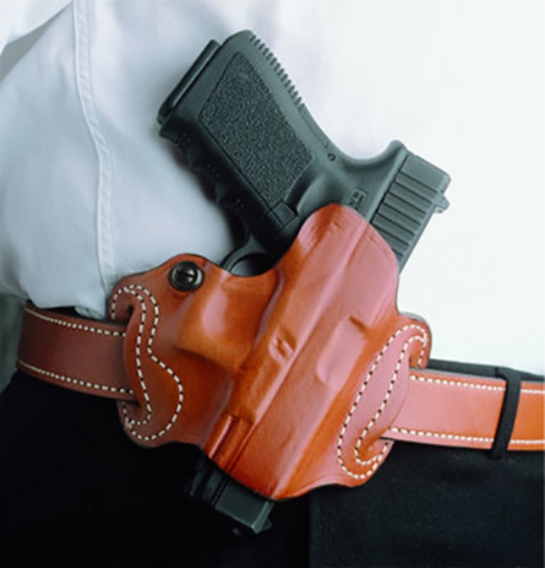 Picture of Desantis Gunhide Mini Slide Owb Black Leather Belt Slide Compatible W/Most Glock Belt 1.75" Wide Right Hand 