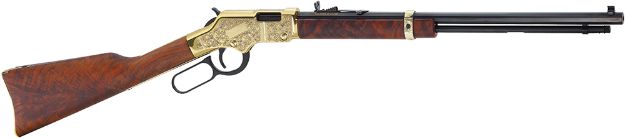 Picture of Henry Golden Boy Deluxe 3Rd Edition 22 Wmr Caliber With 12+1 Capacity, 20.50" Blued Barrel, Brasslite Metal Finish & American Walnut Stock Right Hand (Full Size) 