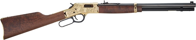 Picture of Henry Big Boy Deluxe 3Rd Edition 45 Colt (Lc) 10+1 20" Blued 20" Octagon Barrel Polished Brass Engraved Brass American Walnut Right Hand 