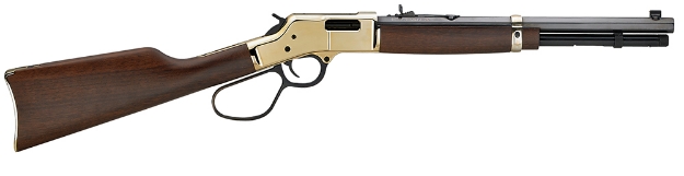 Picture of Henry Big Boy Carbine 38 Special 357 Mag 7+1 16.50" Blued 16.50" Octagon Barrel Polished Brass Engraved Brass American Walnut Right Hand 