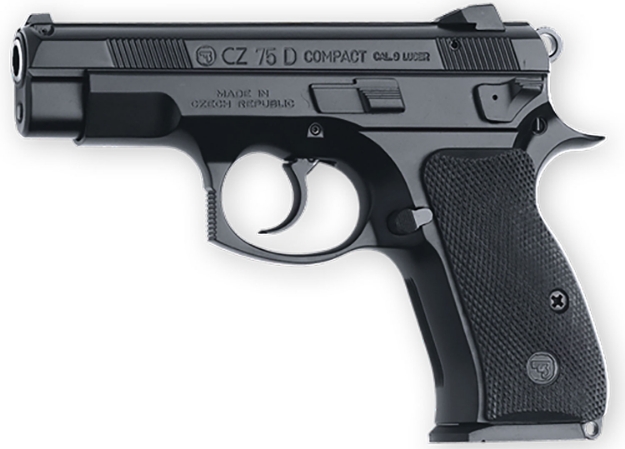 Picture of Cz-Usa Cz 75 D Pcr Compact 9Mm Luger 3.75" 14+1 Overall Black Finish With Inside Railed Steel Slide, Rubber Grip & Non-Tilted Barrel 