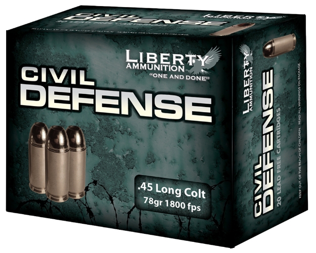 Picture of Liberty Ammunition Civil Defense Protection 45 Colt (Lc) 78 Gr Lead-Free Fragmenting Hollow Point (Lffhp) 20 Per Box/ 50 Cs 