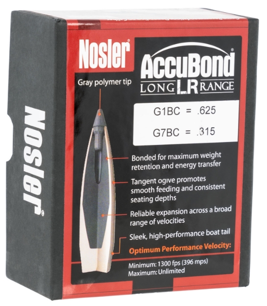 Picture of Nosler Accubond Long Range 6.5Mm .264 142 Gr Spitzer Point 100 Per Box 