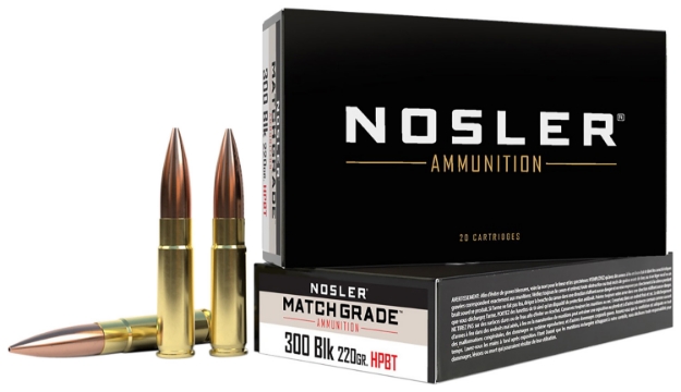 Picture of Nosler Match Grade Target 300 Blackout 220 Gr Custom Competition Hollow Point Boat-Tail (Cchpbt) 20 Per Box/ 20 Cs 