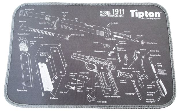 Picture of Tipton Maintenance Mat Neoprene Top W/Rubber Back Black W/Gray Trim 1911 Parts Diagram 10" L X 12" W 