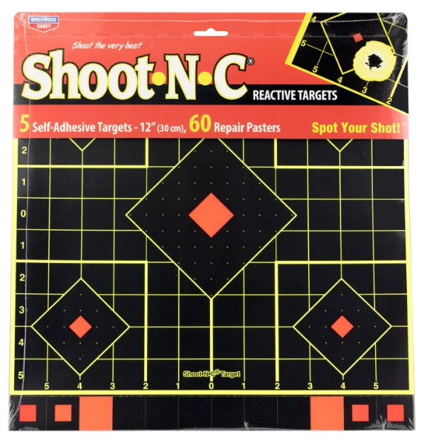 Picture of Birchwood Casey Shoot-N-C Sight-In Self-Adhesive Paper Pistol/Rifle Multi Color 5-Diamond Includes Pasters 5 Pack 