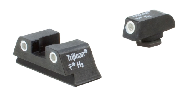 Picture of Trijicon Bright & Tough Night Sights- Glock Small Frames Black | Green Tritium White Outline Front Sight Green Tritium White Outline Rear Sight 