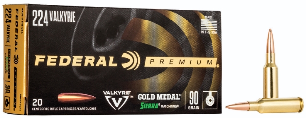 Picture of Federal Premium Gold Medal 224 Valkyrie 90 Gr Sierra Matchking Bthp 20 Per Box/ 10 Cs 