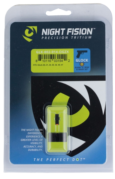 Picture of Night Fision Tritium Night Sights For Glock Black | Green Tritium Orange Ring Front Sight Black Rear Sight 