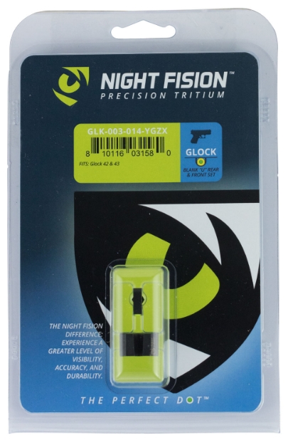 Picture of Night Fision Tritium Night Sights For Glock Black | Green Tritium Yellow Ring Front Sight Black Rear Sight 