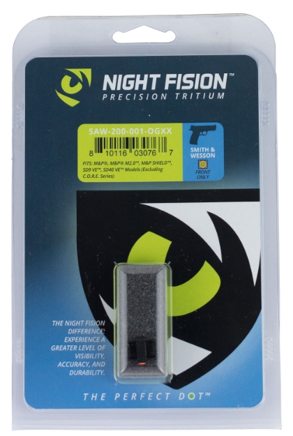 Picture of Night Fision Tritium Night Sights For Smith & Wesson Black | Green Tritium Orange Ring Front Sight 