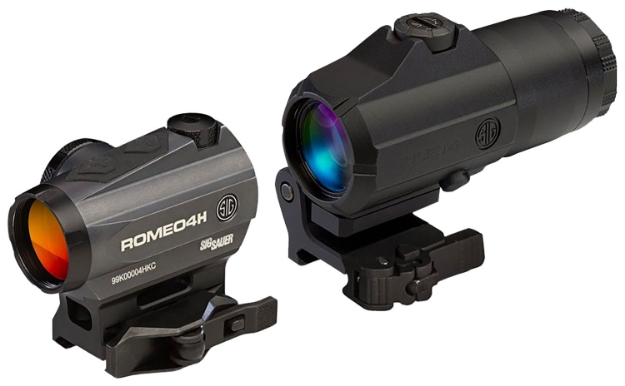 Picture of Sig Sauer Electro-Optics Romeo4 And Juliet4 Combo Graphite/Black 1X/4X 20Mm/24Mm 2 Moa Red Ballistic Circle Dot Reticle 