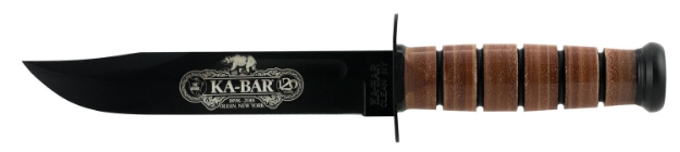 Picture of Ka-Bar 120Th Anniversary U.S. Navy 7" Clip Point Plain 1095 Cro-Van Brown Leather Handle Fixed 