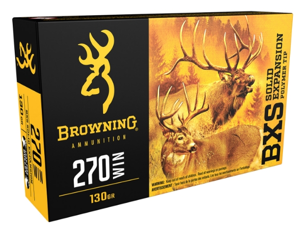 Picture of Browning Ammo Bxs Big Game & Deer 270 Win 130 Gr Lead Free Solid Expansion Polymer Tip 20 Per Box/10 Cs 