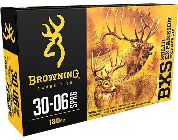 Picture of Browning Ammo Bxs Big Game & Deer 30-06 Springfield 180 Gr Lead Free Solid Expansion Polymer Tip 20 Per Box/10 Cs 