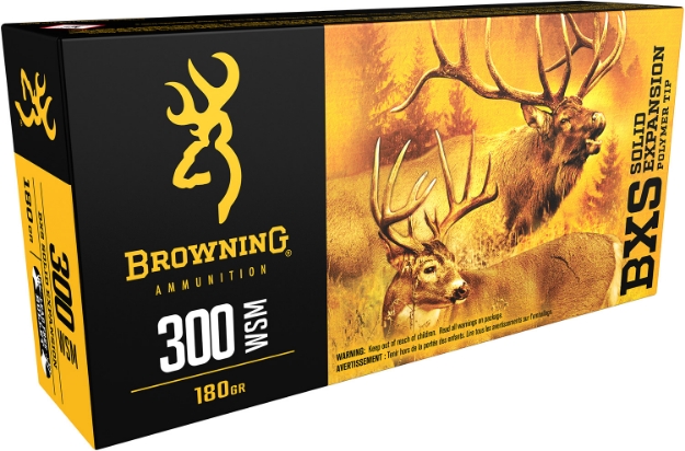 Picture of Browning Ammo Bxs Big Game & Deer 300 Wsm 180 Gr Lead Free Solid Expansion Polymer Tip 20 Per Box/10 Cs 