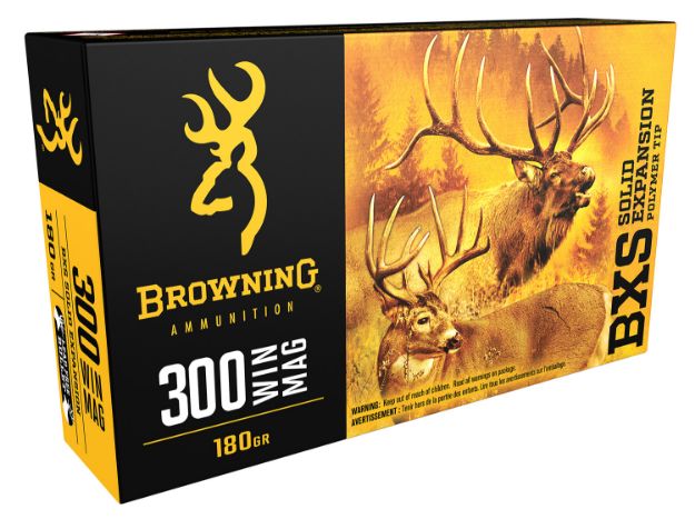 Picture of Browning Ammo Bxs Big Game & Deer 300 Win Mag 180 Gr Lead Free Solid Expansion Polymer Tip 20 Per Box/10 Cs 